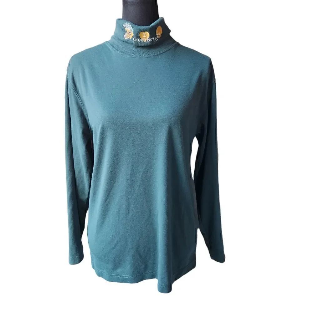 Christopher and Banks Shirt Green Bay Medium Womens Turtleneck Top